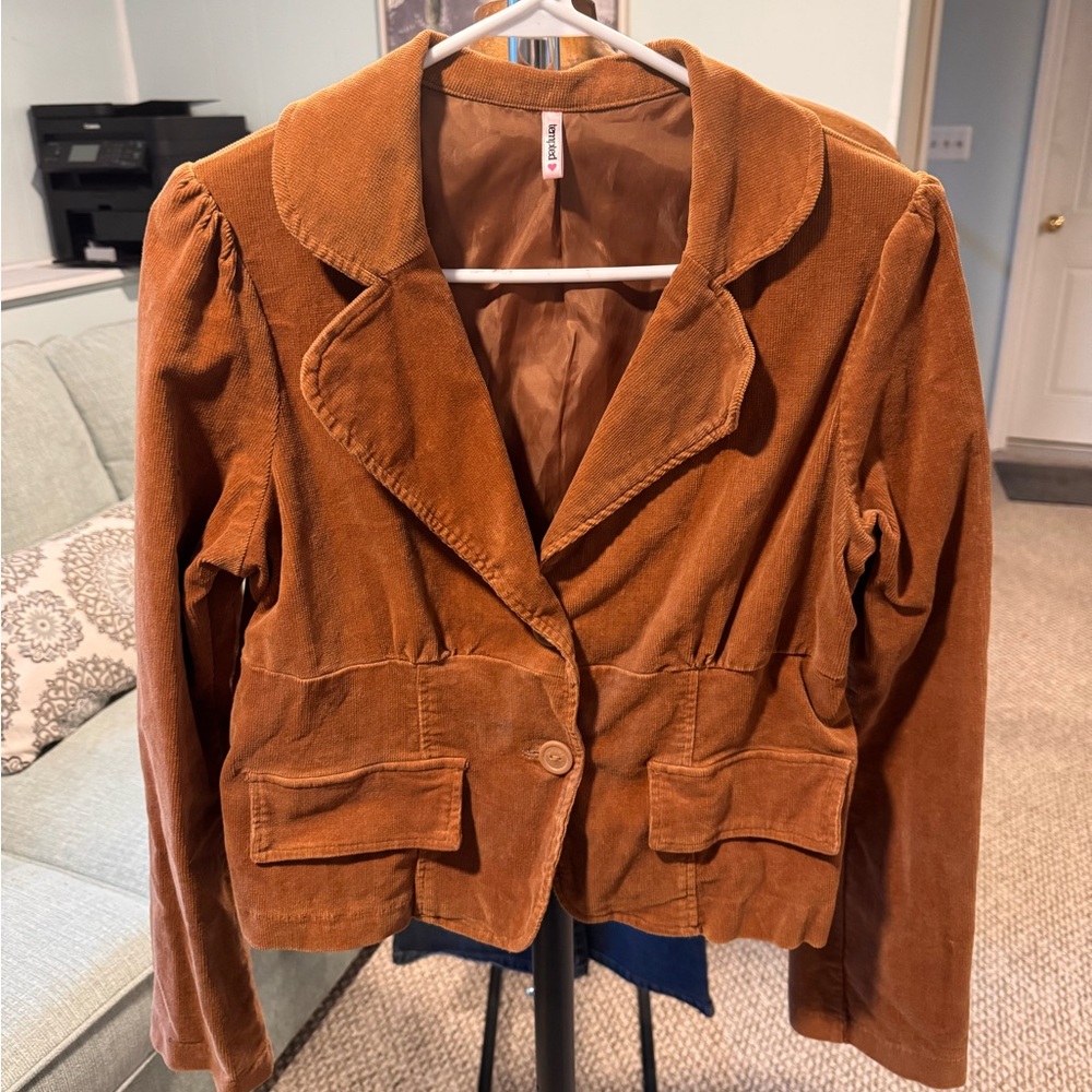 Vintage Suede-Look Blazer